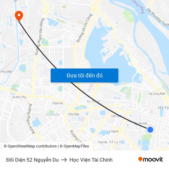 Đối Diện 52 Nguyễn Du to Học Viện Tài Chính map