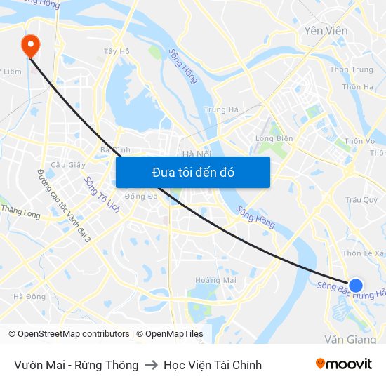 Vườn Mai - Rừng Thông to Học Viện Tài Chính map