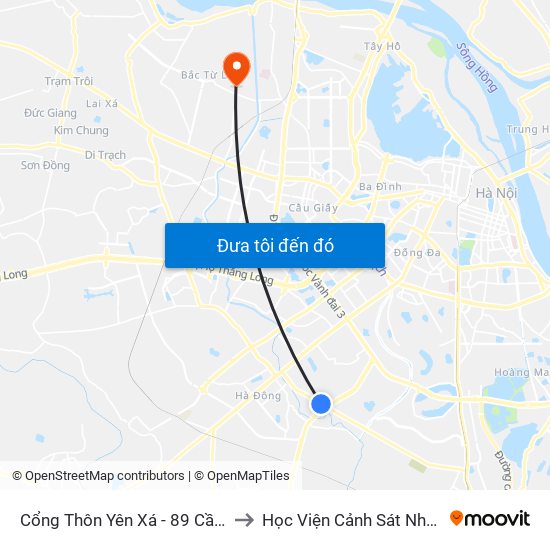 Cổng Thôn Yên Xá - 89 Cầu Bươu to Học Viện Cảnh Sát Nhân Dân map