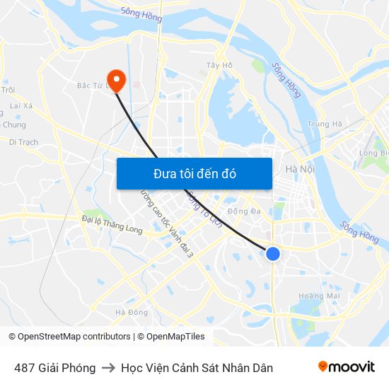 487 Giải Phóng to Học Viện Cảnh Sát Nhân Dân map