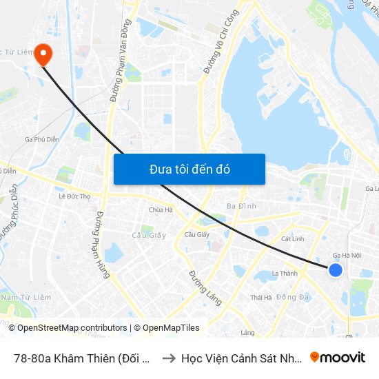 78-80a Khâm Thiên (Đối Diện 71) to Học Viện Cảnh Sát Nhân Dân map