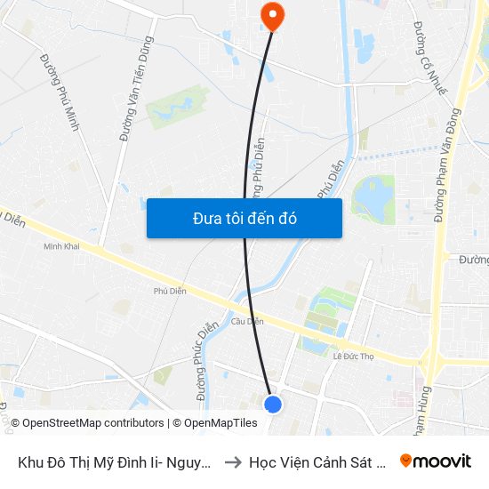 Khu Đô Thị Mỹ Đình Ii- Nguyễn Cơ Thạch to Học Viện Cảnh Sát Nhân Dân map