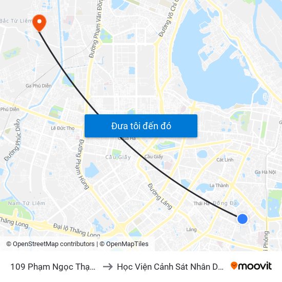 109 Phạm Ngọc Thạch to Học Viện Cảnh Sát Nhân Dân map