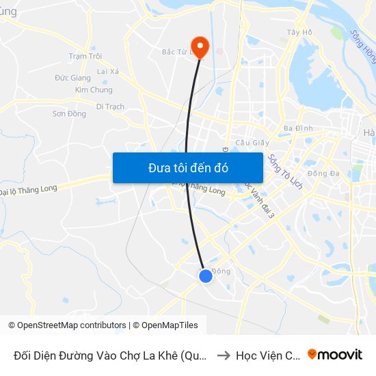 Đối Diện Đường Vào Chợ La Khê (Qua Ga Metro La Khê) - 405 Quang Trung (Hà Đông) to Học Viện Cảnh Sát Nhân Dân map