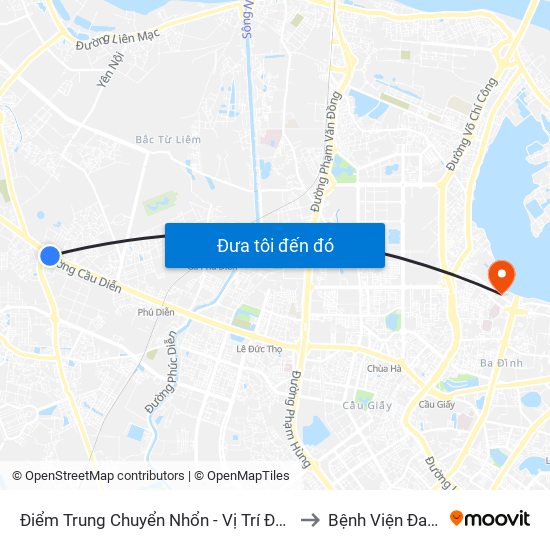 Điểm Trung Chuyển Nhổn - Vị Trí Đỗ Tuyến 20, 29, 32 (Chiều Sơn Tây - Hà Nội)- Đường 32 to Bệnh Viện Đa Khoa Quốc Tế Thu Cúc map