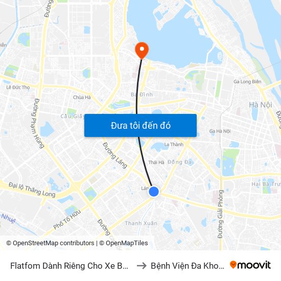 Flatfom Dành Riêng Cho Xe Buýt Trước Nhà 45 Đường Láng to Bệnh Viện Đa Khoa Quốc Tế Thu Cúc map