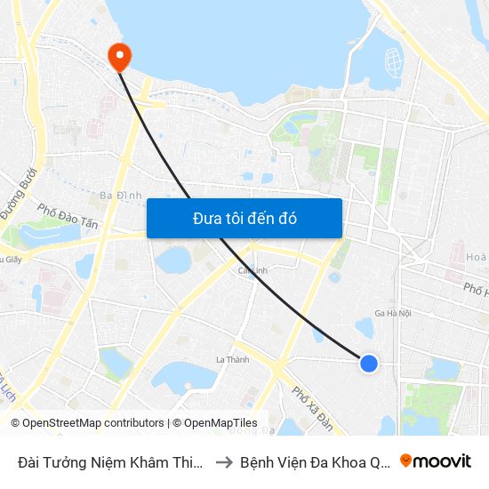 Đài Tưởng Niệm Khâm Thiên - 45 Khâm Thiên to Bệnh Viện Đa Khoa Quốc Tế Thu Cúc map