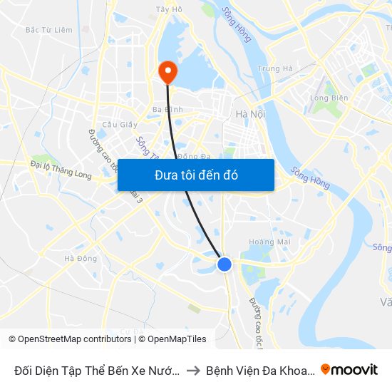 Đối Diện Tập Thể Bến Xe Nước Ngầm Hà Nội - Ngọc Hồi to Bệnh Viện Đa Khoa Quốc Tế Thu Cúc map