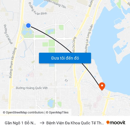 Gần Ngõ 1 Đỗ Nhuận to Bệnh Viện Đa Khoa Quốc Tế Thu Cúc map