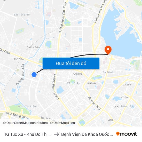 Kí Túc Xá - Khu Đô Thị Mỹ Đình II to Bệnh Viện Đa Khoa Quốc Tế Thu Cúc map