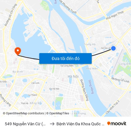 549 Nguyễn Văn Cừ (Cột Trước) to Bệnh Viện Đa Khoa Quốc Tế Thu Cúc map