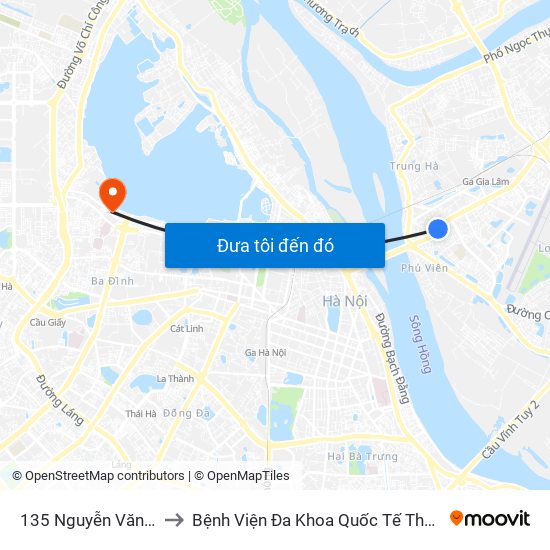 135 Nguyễn Văn Cừ to Bệnh Viện Đa Khoa Quốc Tế Thu Cúc map