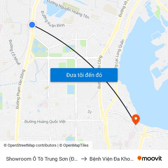 Showroom Ô Tô Trung Sơn (Đối Diện 315 Phạm Văn Đồng) to Bệnh Viện Đa Khoa Quốc Tế Thu Cúc map