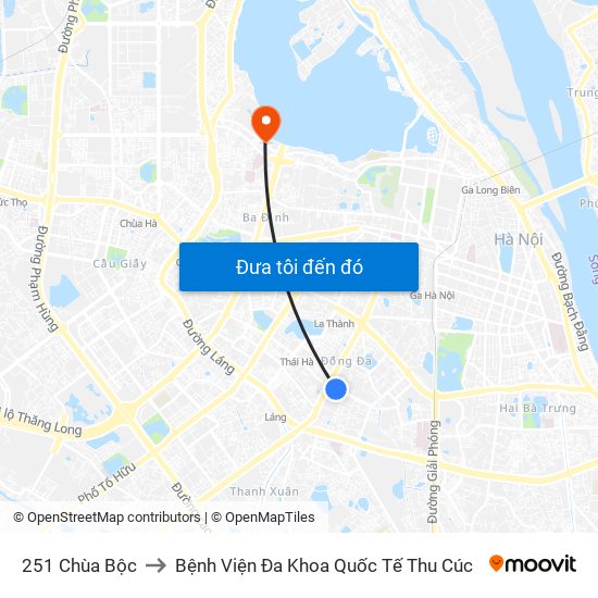 251 Chùa Bộc to Bệnh Viện Đa Khoa Quốc Tế Thu Cúc map