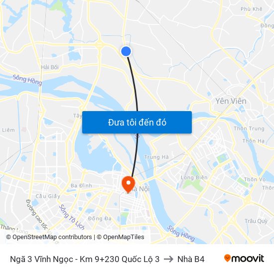 Ngã 3 Vĩnh Ngọc - Km 9+230 Quốc Lộ 3 to Nhà B4 map