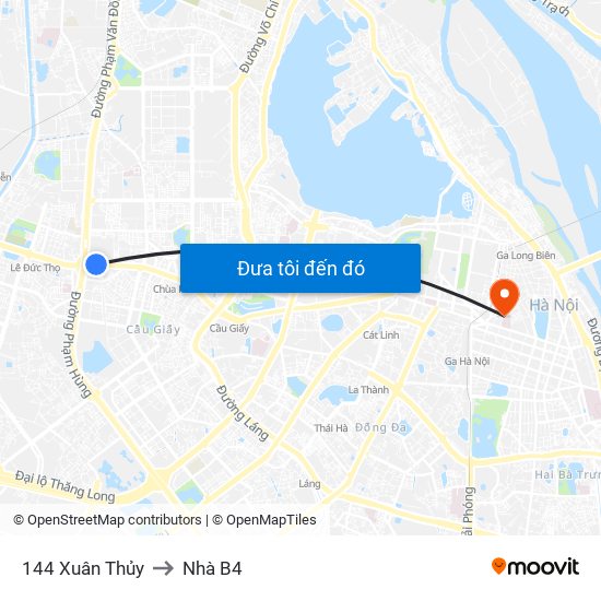 Gần Nhà Sách Sư Phạm (Đại Học Sư Phạm Hà Nội) - 136 Xuân Thủy to Nhà B4 map