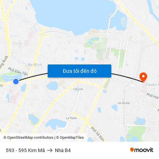 593 - 595 Kim Mã to Nhà B4 map