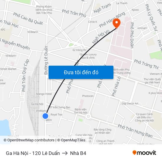 Ga Hà Nội - 120 Lê Duẩn to Nhà B4 map