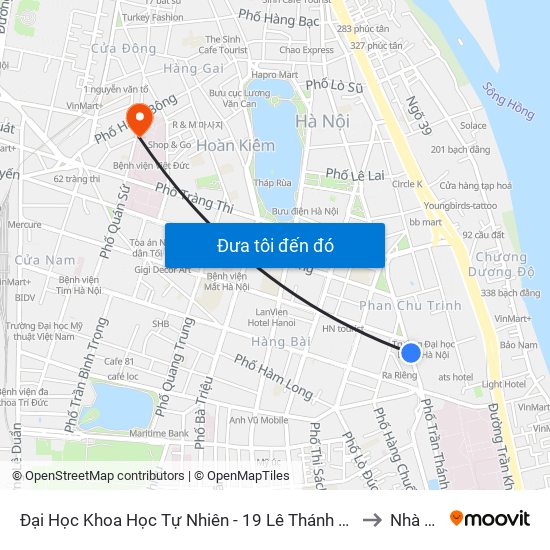 Đại Học Khoa Học Tự Nhiên - 19 Lê Thánh Tông to Nhà B4 map