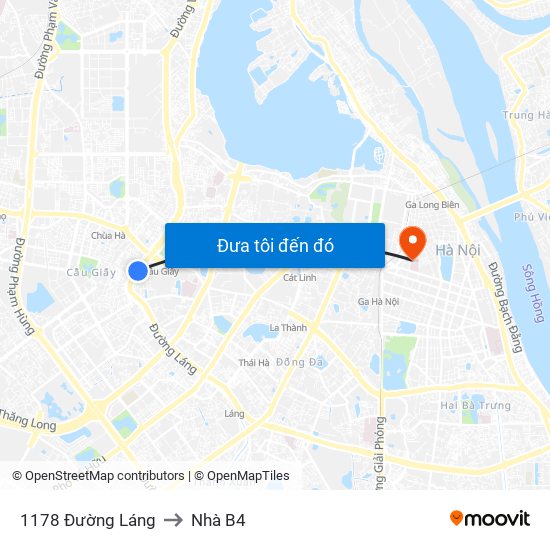 1178 Đường Láng to Nhà B4 map