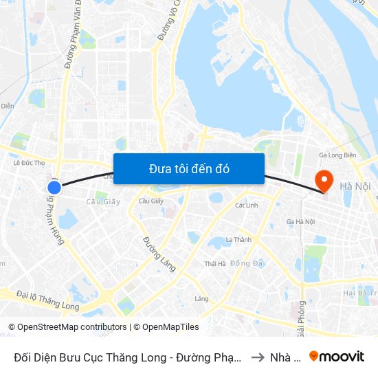 Đối Diện Bưu Cục Thăng Long - Đường Phạm Hùng to Nhà B4 map