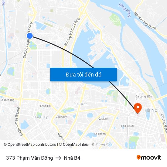 373 Phạm Văn Đồng to Nhà B4 map