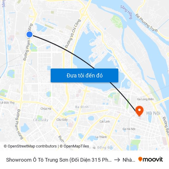 Showroom Ô Tô Trung Sơn (Đối Diện 315 Phạm Văn Đồng) to Nhà B4 map