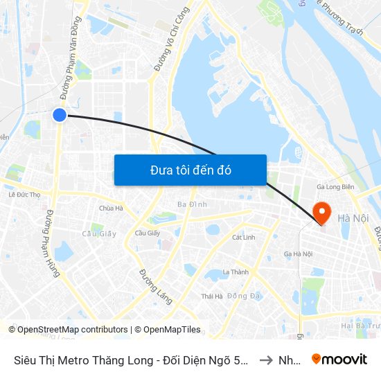 Siêu Thị Metro Thăng Long - Đối Diện Ngõ 599 Phạm Văn Đồng to Nhà B4 map