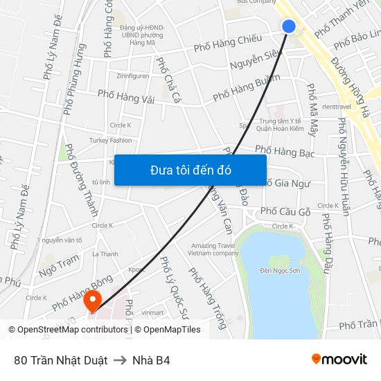 80 Trần Nhật Duật to Nhà B4 map