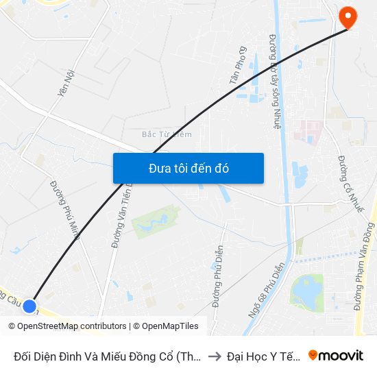 Đối Diện Đình Và Miếu Đồng Cổ (Thôn Nguyên Xá) - Đường 32 to Đại Học Y Tế Công Cộng map