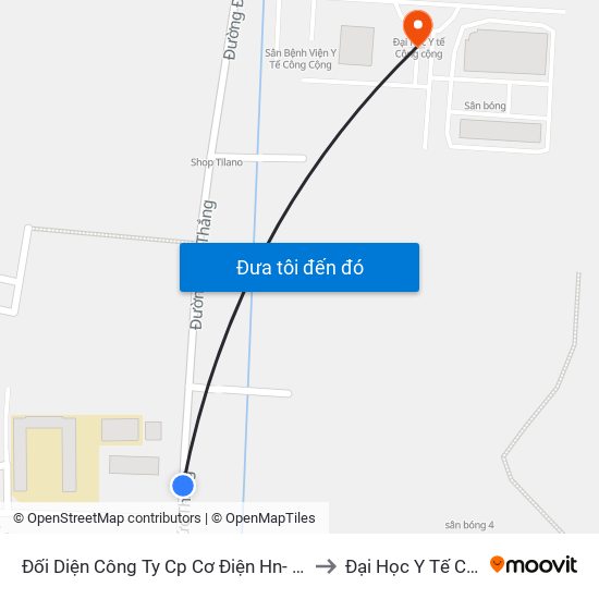 Đối Diện Công Ty Cp Cơ Điện Hn- Đường Đức Thắng to Đại Học Y Tế Công Cộng map