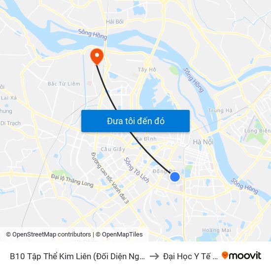 B10 Tập Thể Kim Liên (Đối Diện Ngõ 46b Phạm Ngọc Thạch) to Đại Học Y Tế Công Cộng map