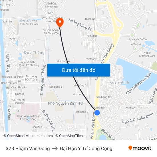 373 Phạm Văn Đồng to Đại Học Y Tế Công Cộng map