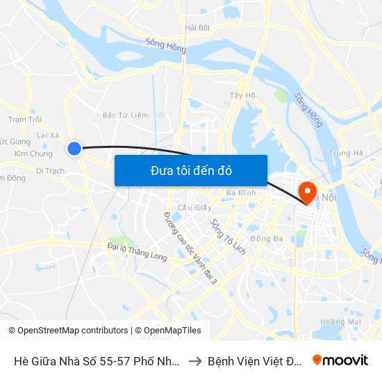 Hè Giữa Nhà Số 55-57 Phố Nhổn to Bệnh Viện Việt Đức map