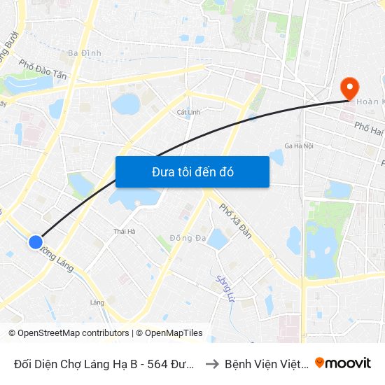 Đối Diện Chợ Láng Hạ B - 564 Đường Láng to Bệnh Viện Việt Đức map