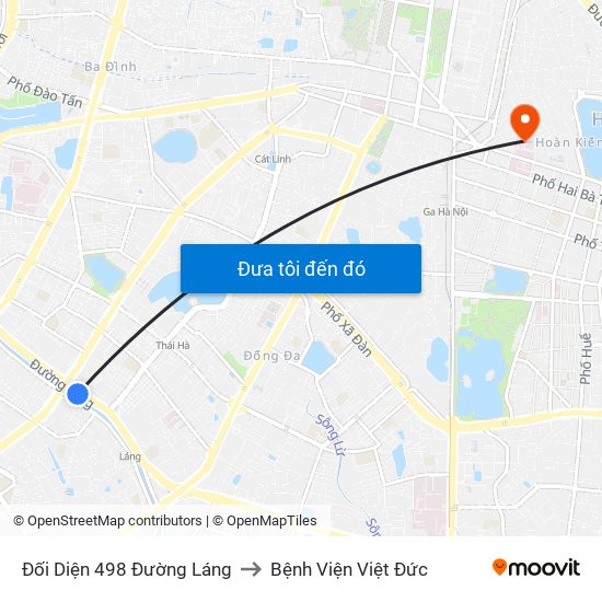 Đối Diện 498 Đường Láng to Bệnh Viện Việt Đức map