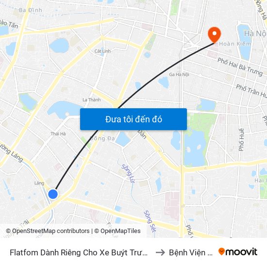 Flatfom Dành Riêng Cho Xe Buýt Trước Nhà 45 Đường Láng to Bệnh Viện Việt Đức map