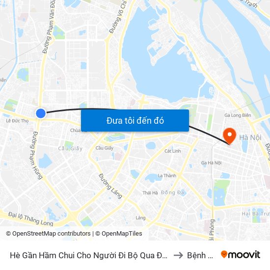 2b Phạm Văn Đồng to Bệnh Viện Việt Đức map