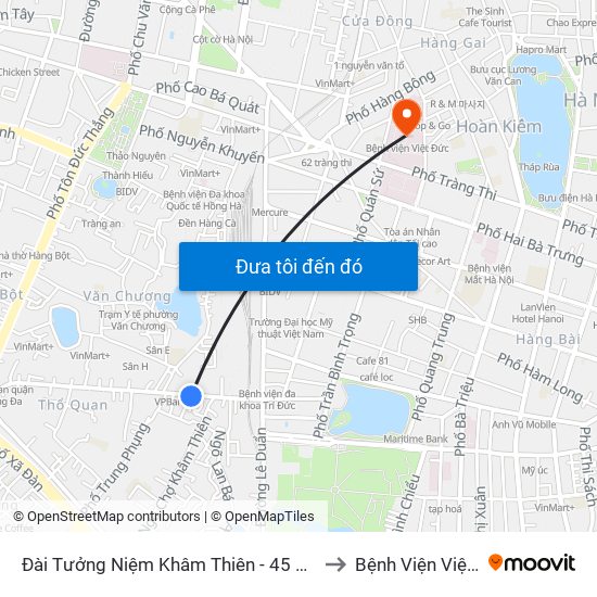 Đài Tưởng Niệm Khâm Thiên - 45 Khâm Thiên to Bệnh Viện Việt Đức map