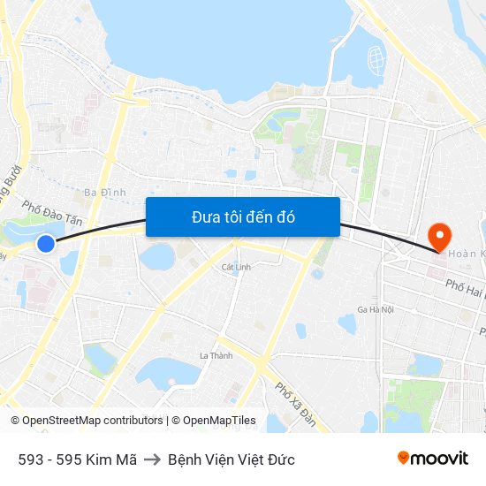 593 - 595 Kim Mã to Bệnh Viện Việt Đức map