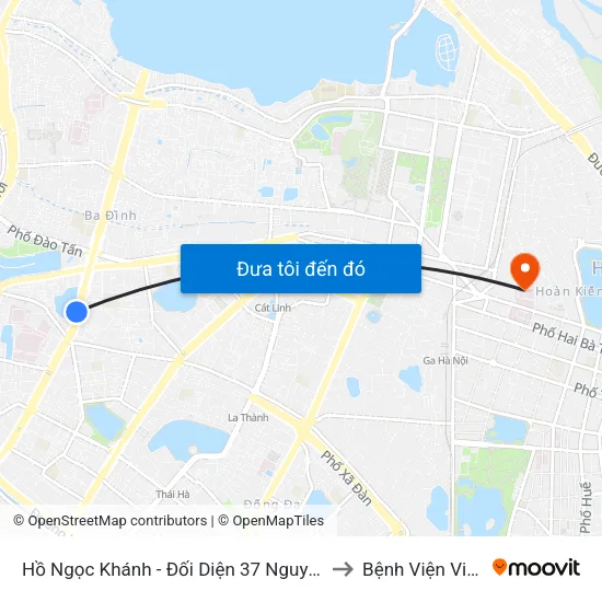Hồ Ngọc Khánh - Đối Diện 37 Nguyễn Chí Thanh to Bệnh Viện Việt Đức map