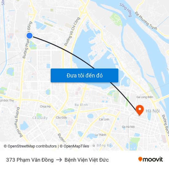 373 Phạm Văn Đồng to Bệnh Viện Việt Đức map