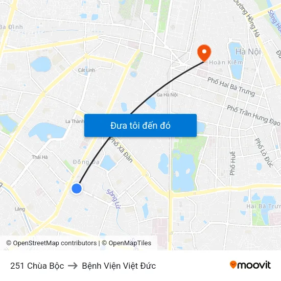 251 Chùa Bộc to Bệnh Viện Việt Đức map