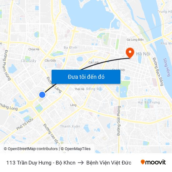 113 Trần Duy Hưng - Bộ Khcn to Bệnh Viện Việt Đức map