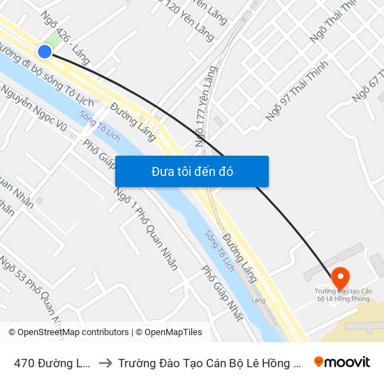 470 Đường Láng to Trường Đào Tạo Cán Bộ Lê Hồng Phong map