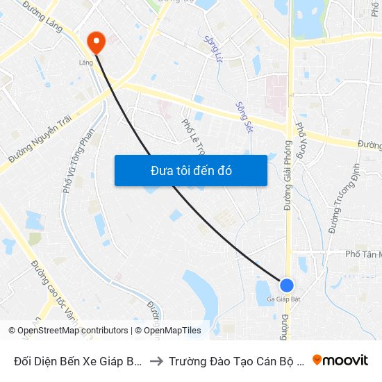 Đối Diện Bến Xe Giáp Bát - Giải Phóng to Trường Đào Tạo Cán Bộ Lê Hồng Phong map