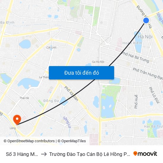 Số 3 Hàng Muối to Trường Đào Tạo Cán Bộ Lê Hồng Phong map