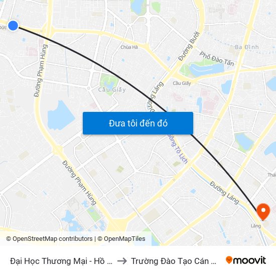 Đại Học Thương Mại - Hồ Tùng Mậu (Cột Sau) to Trường Đào Tạo Cán Bộ Lê Hồng Phong map