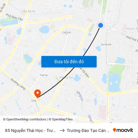 85 Nguyễn Thái Học - Trường Th Lý Thường Kiệt to Trường Đào Tạo Cán Bộ Lê Hồng Phong map