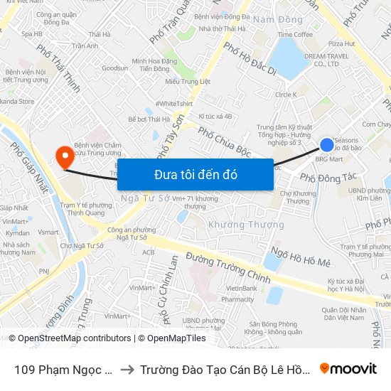 109 Phạm Ngọc Thạch to Trường Đào Tạo Cán Bộ Lê Hồng Phong map